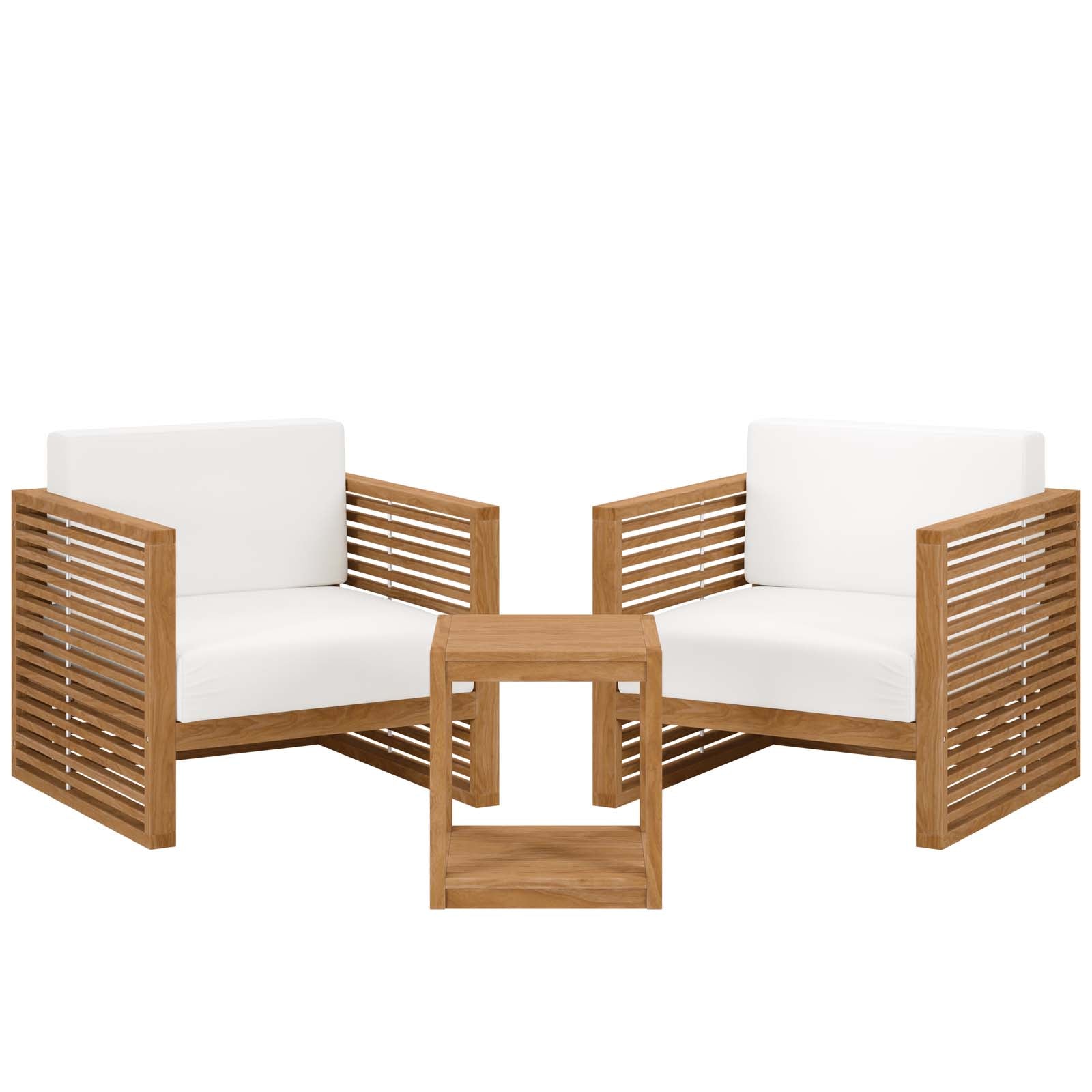 Carlsbad 3-Piece Teak Wood Outdoor Patio Outdoor Patio Set By Modway - EEI-5838 | Outdoor Sofas, Loveseats & Sectionals - 3