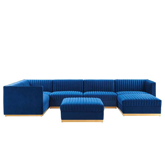 Sanguine Channel Tufted Performance Velvet 7-Piece Left-Facing Modular Sectional Sofa By Modway - EEI-5840 | Sectional | Modishstore - 3