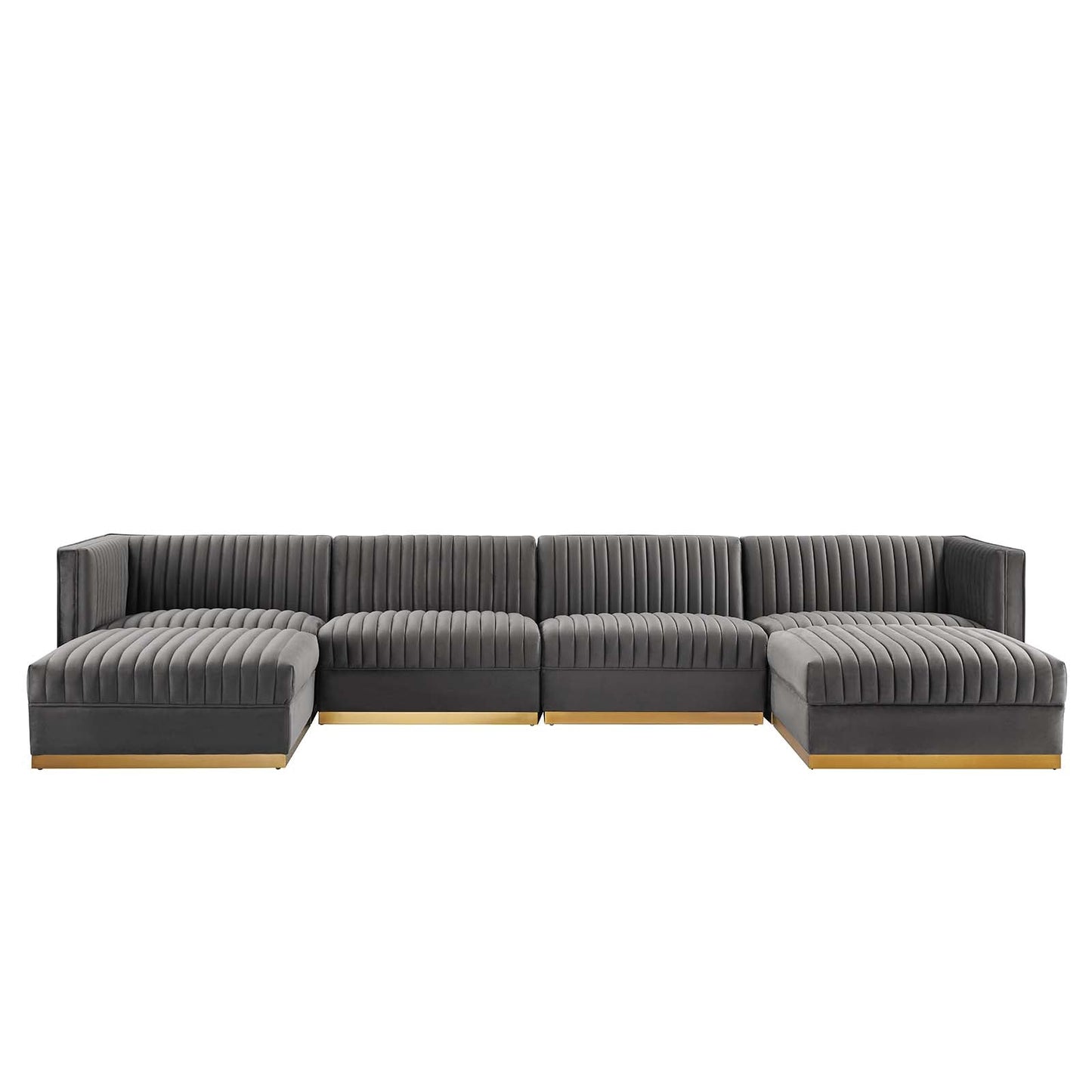 Sanguine Channel Tufted Performance Velvet 6-Piece Modular Sectional Sofa By Modway - EEI-5841 | Sectional | Modishstore - 2