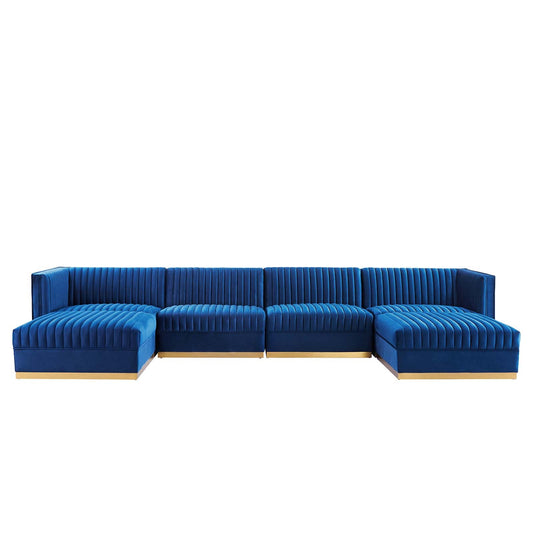 Sanguine Channel Tufted Performance Velvet 6-Piece Modular Sectional Sofa By Modway - EEI-5841 | Sectional | Modishstore - 3