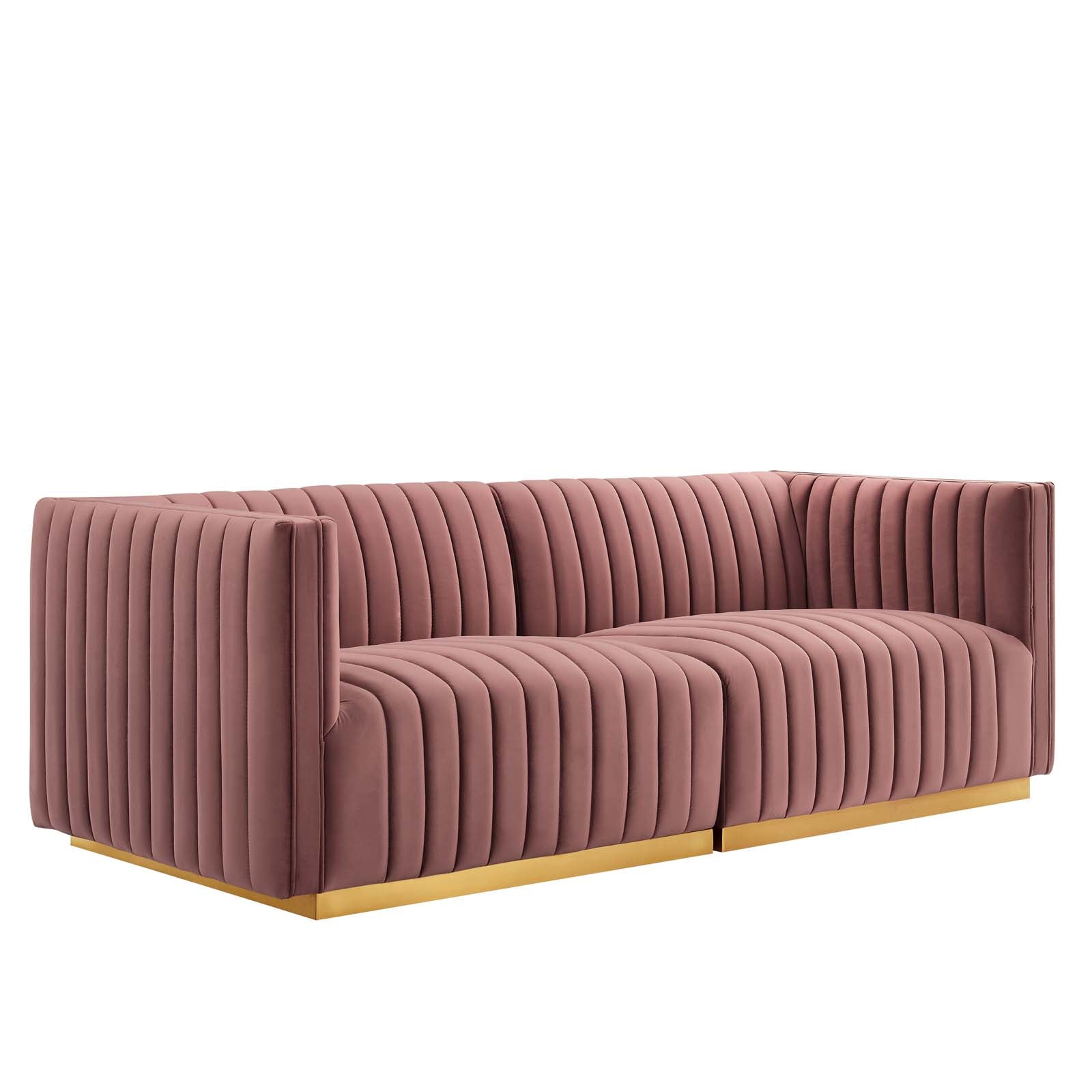 Conjure Channel Tufted Performance Velvet Loveseat By Modway - EEI-5842 | Loveseats - 2