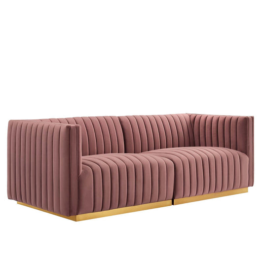 Conjure Channel Tufted Performance Velvet Loveseat By Modway - EEI-5842 | Loveseats - 2