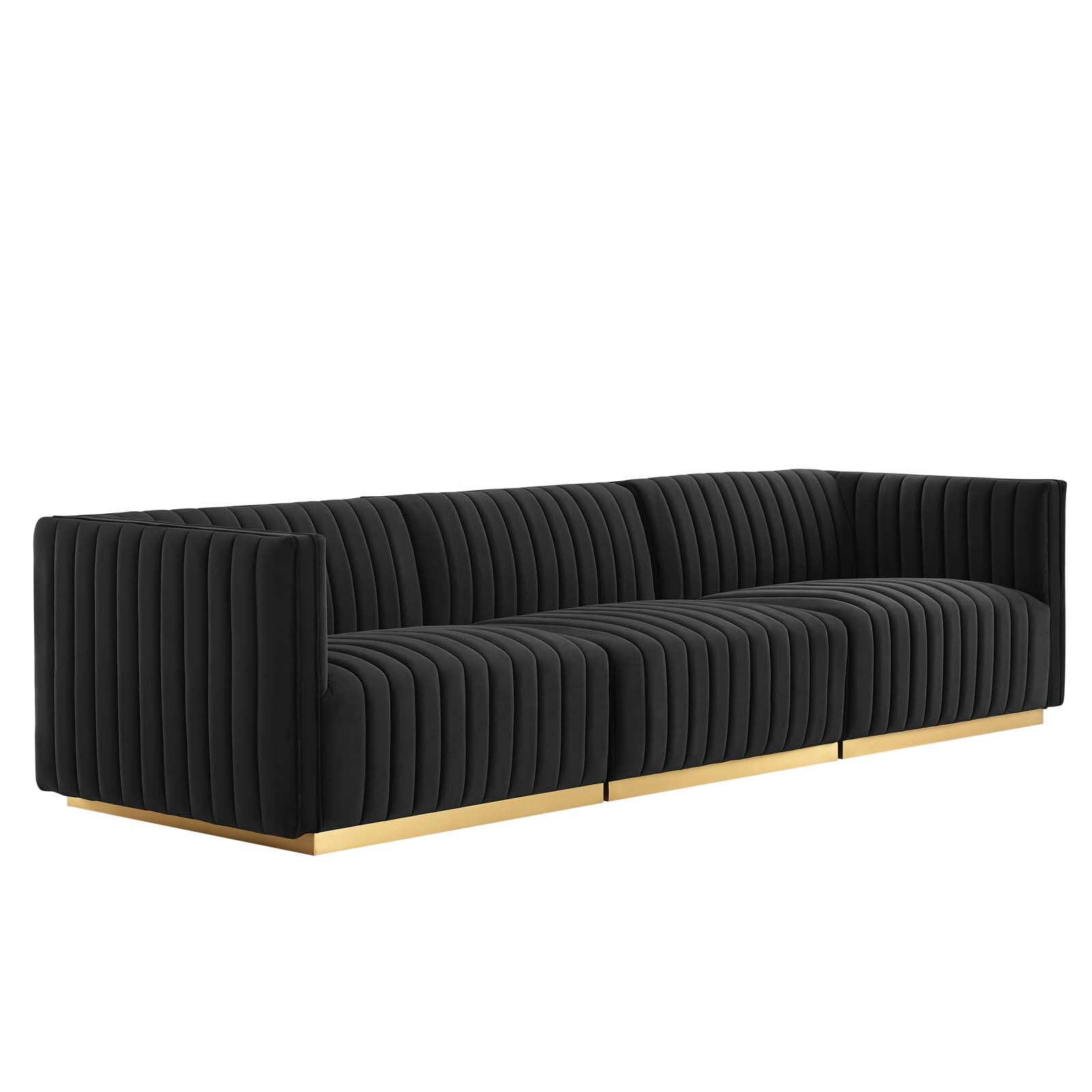 Conjure Channel Tufted Performance Velvet Sofa By Modway - EEI-5843 | Sofas