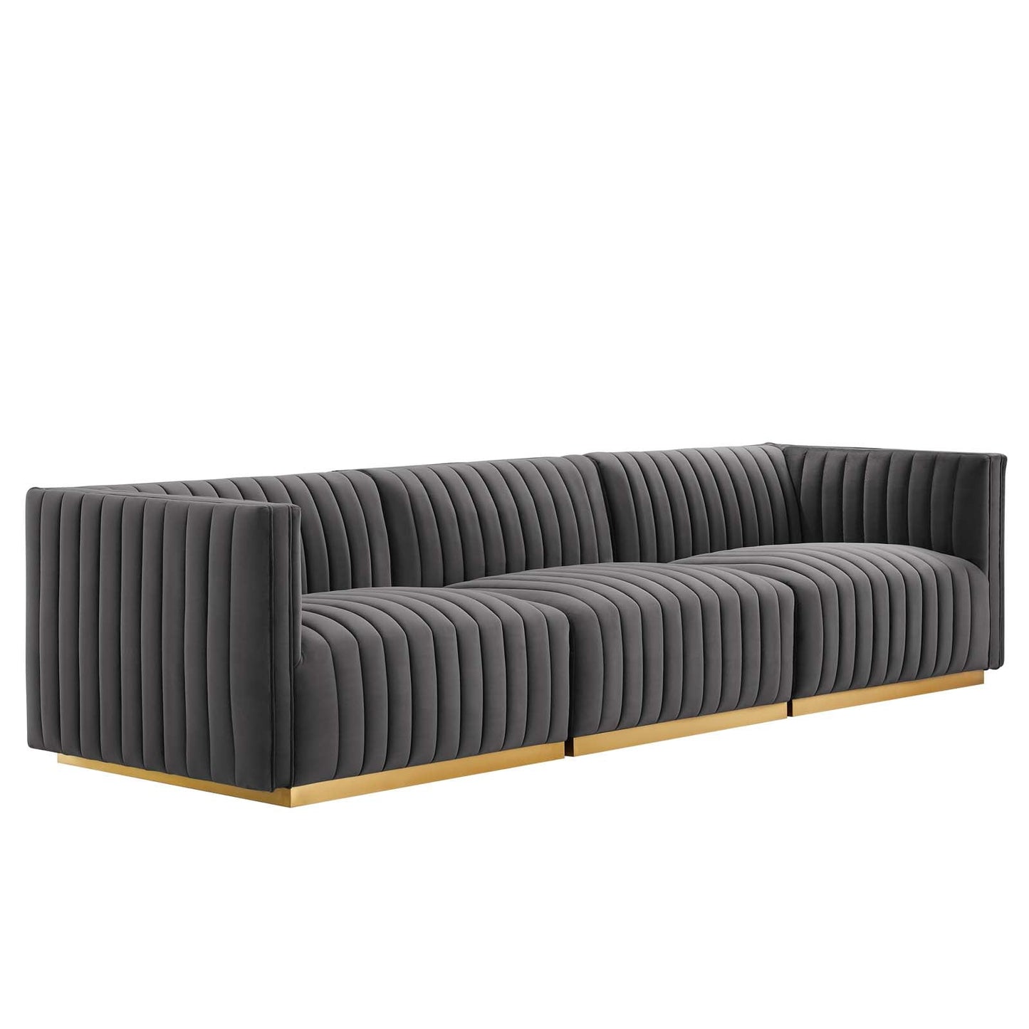 Conjure Channel Tufted Performance Velvet Sofa By Modway - EEI-5843 | Sofas - 3