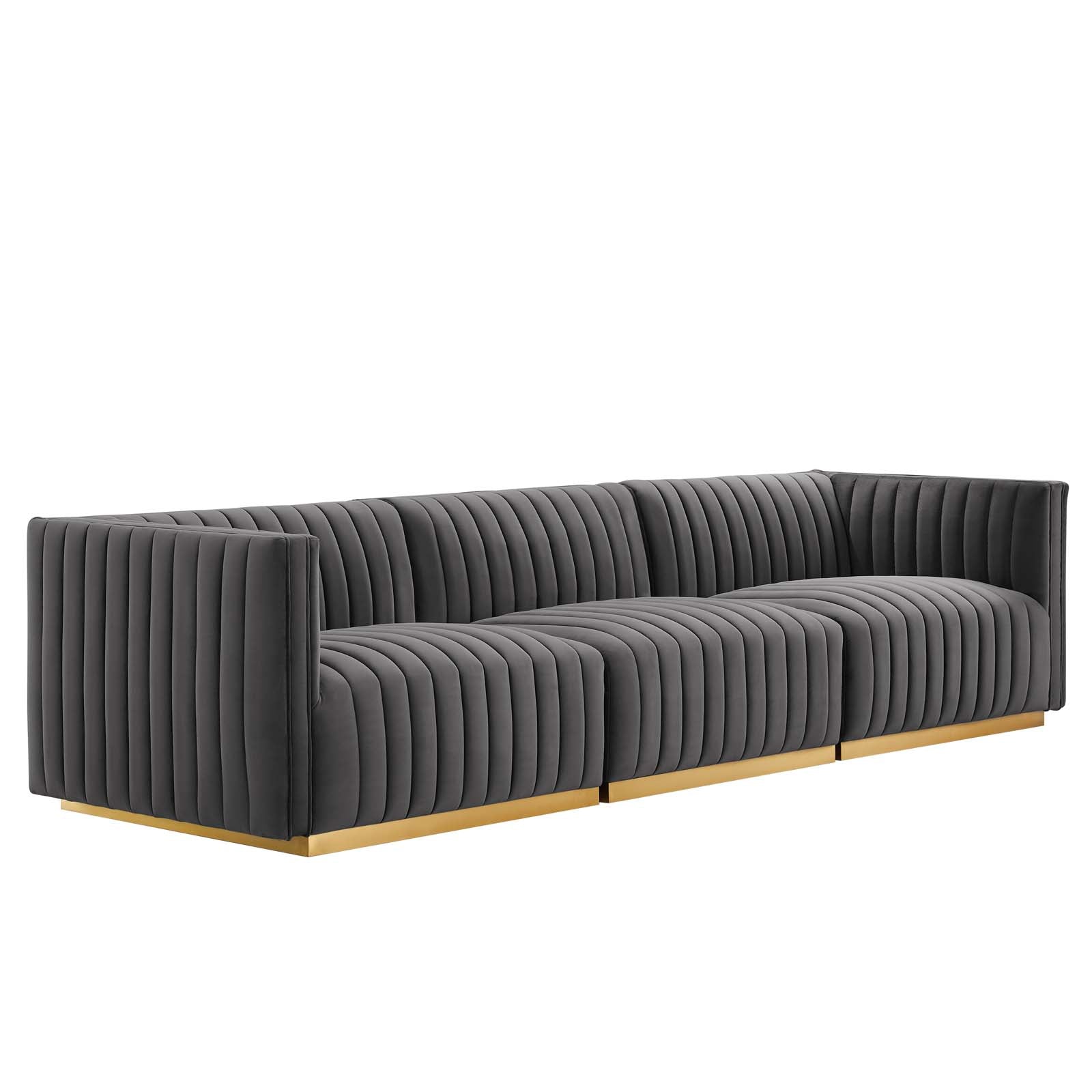Conjure Channel Tufted Performance Velvet Sofa By Modway - EEI-5843 | Sofas - 3
