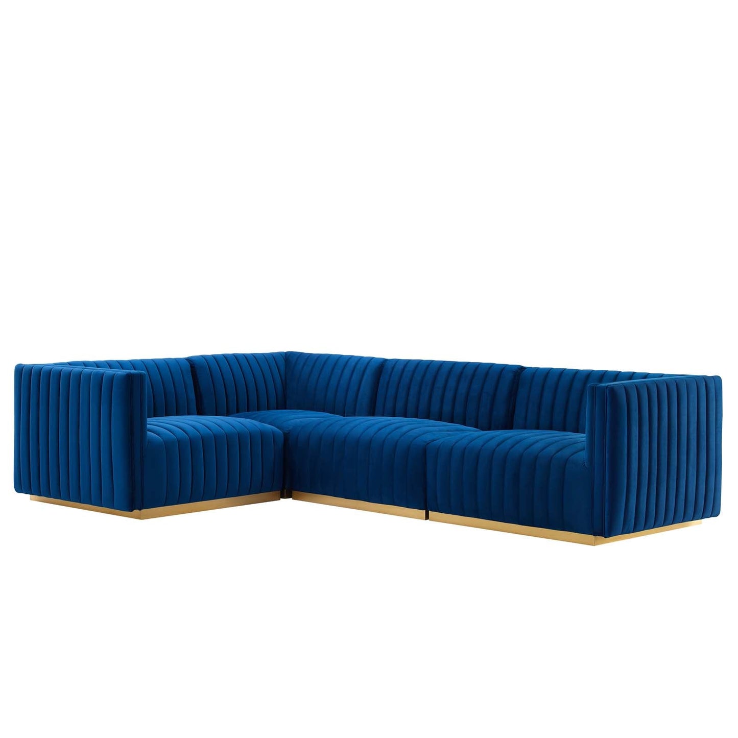 Conjure Channel Tufted Performance Velvet 4-Piece Sectional By Modway - EEI-5847 | Sectional - 4