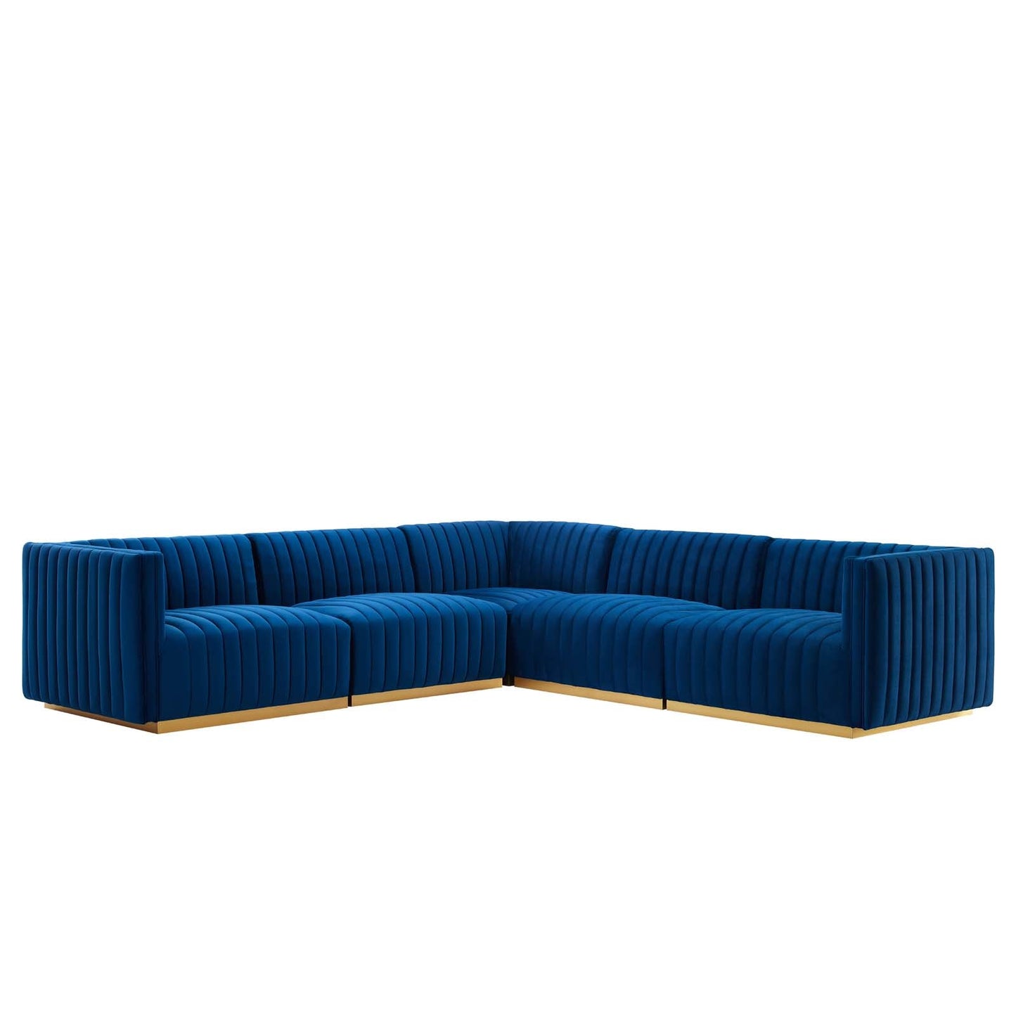 Conjure Channel Tufted Performance Velvet 5-Piece Sectional By Modway - EEI-5849 | Sectional - 4