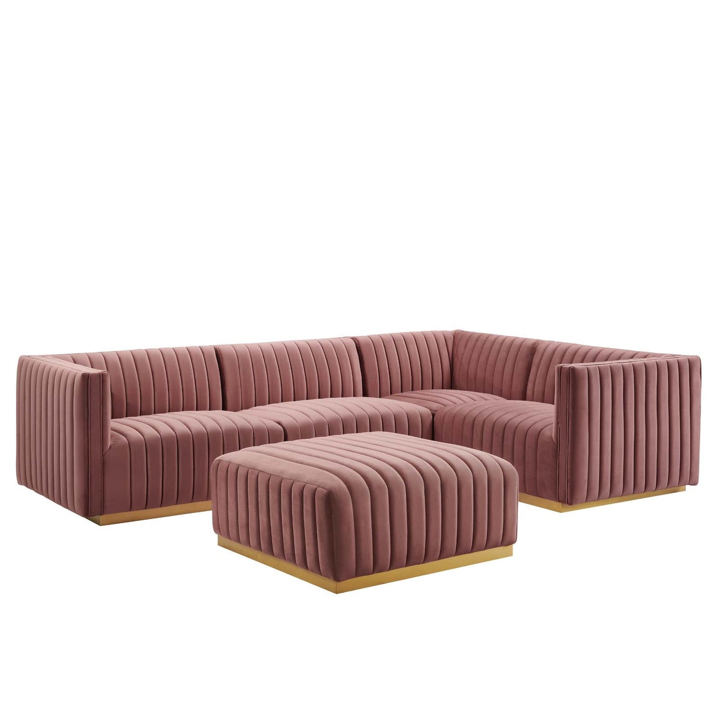 Conjure Channel Tufted Performance Velvet 5-Piece Sectional By Modway - EEI-5853 | Sectional - 2