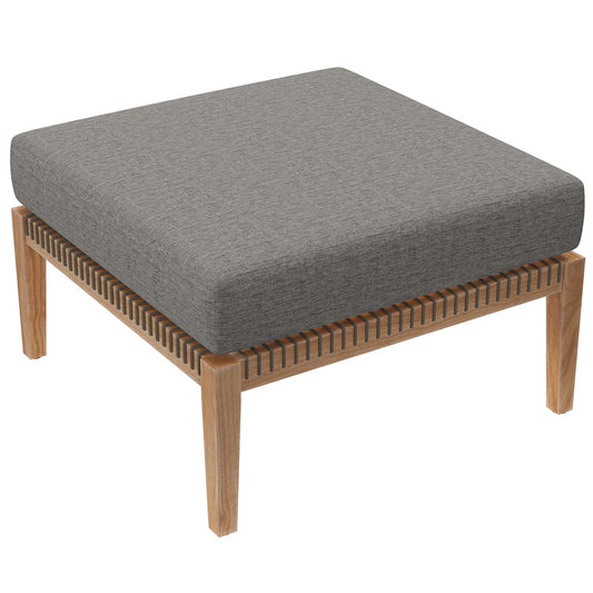 Clearwater Outdoor Patio Teak Wood Ottoman By Modway - EEI-5854 | Outdoor Ottomans