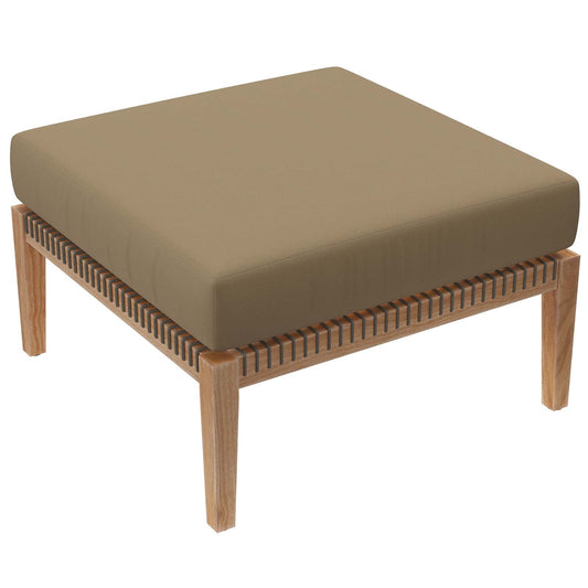 Clearwater Outdoor Patio Teak Wood Ottoman By Modway - EEI-5854 | Outdoor Ottomans - 2