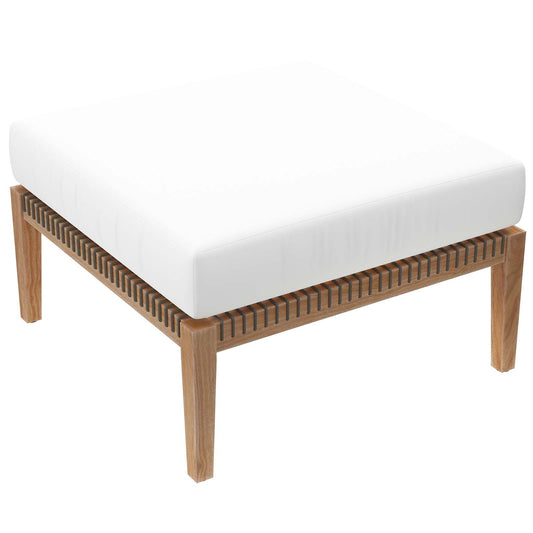 Clearwater Outdoor Patio Teak Wood Ottoman By Modway - EEI-5854 | Outdoor Ottomans - 4