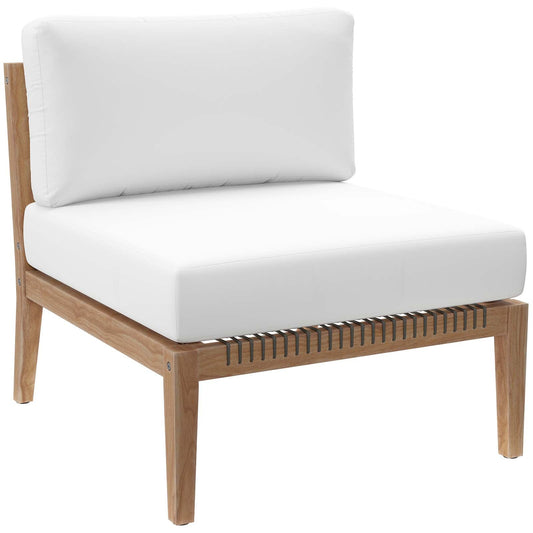 Clearwater Outdoor Patio Teak Wood Armless Chair By Modway - EEI-5856 | Outdoor Chairs - 4