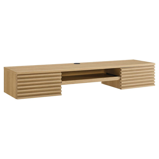 Render Wall Mount Wood Office Desk By Modway - EEI-5865-CHA | Desks |  Modishstore - 2