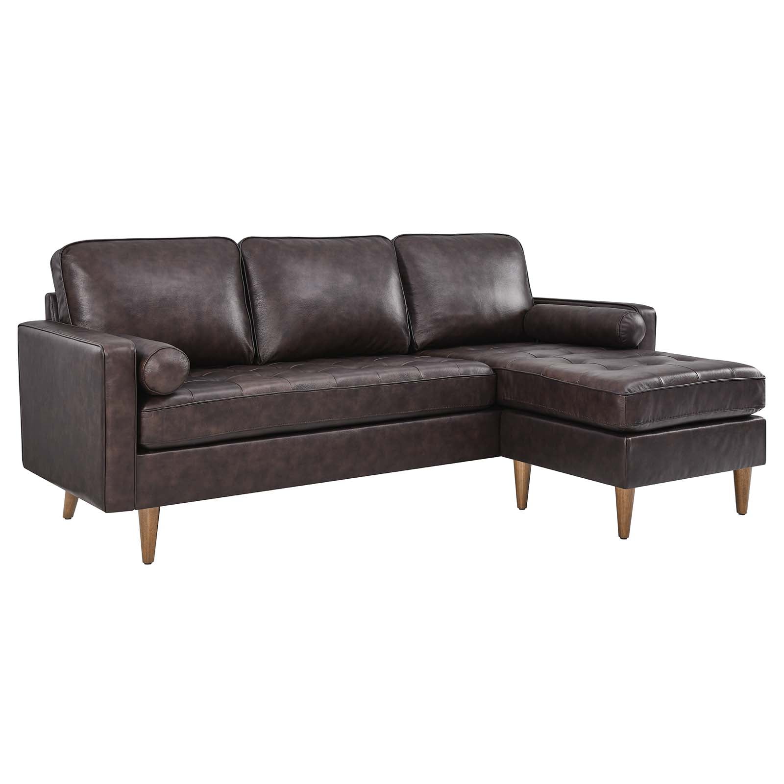 Valour 78" Leather Apartment Sectional Sofa By Modway - EEI-5872 | Sectional | Modishstore - 2