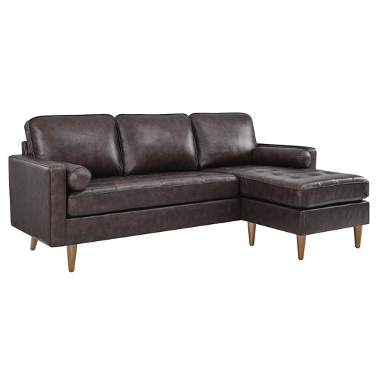 Valour 78" Leather Apartment Sectional Sofa By Modway - EEI-5872 | Sectional | Modishstore - 2