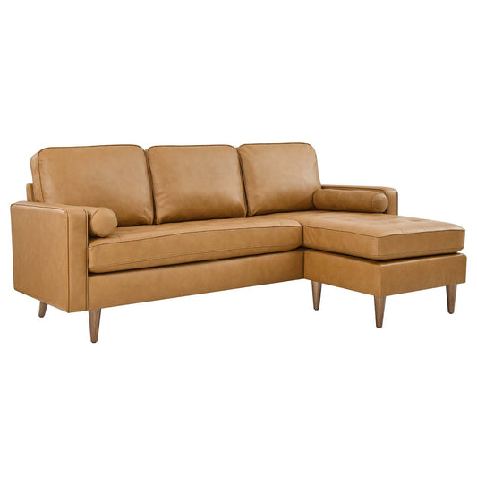 Valour 78" Leather Apartment Sectional Sofa By Modway - EEI-5872 | Sectional | Modishstore - 3