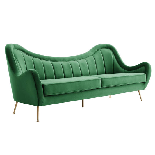 Cheshire Channel Tufted Performance Velvet Sofa By Modway - EEI-5874 | Sofas - 2