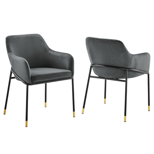 Jovi Performance Velvet Dining Armchair Set of 2 By Modway | Dining Chairs