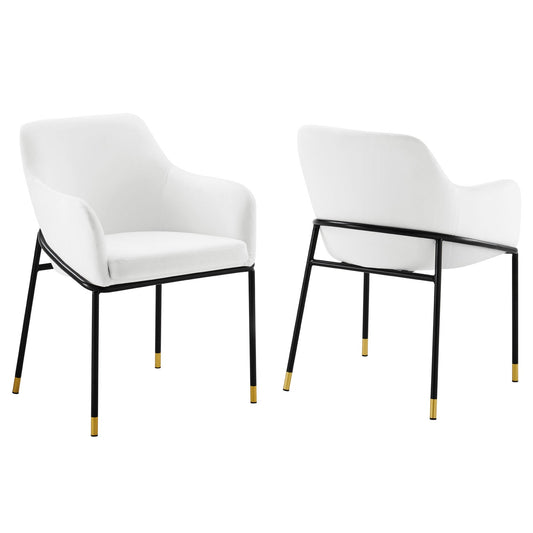 Jovi Performance Velvet Dining Armchair Set of 2 By Modway | Dining Chairs | 