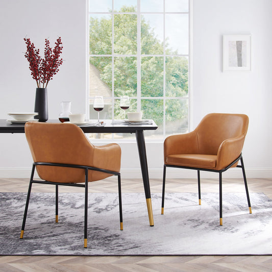 Jovi Vegan Leather Dining Chair Set of 2 By Modway | Dining Chairs