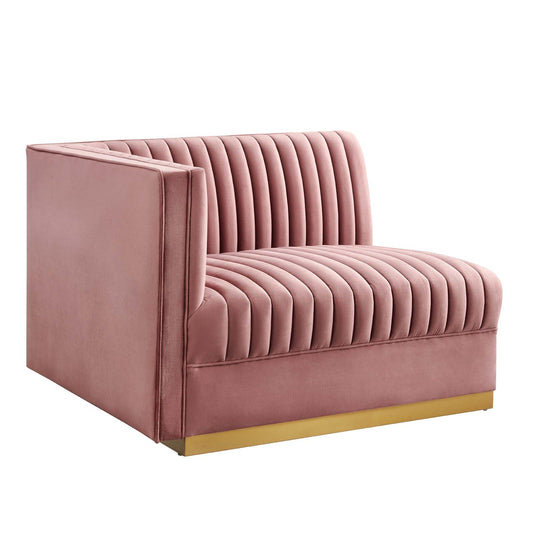 Sanguine Channel Tufted Performance Velvet Modular Sectional Sofa Left-Arm Chair By Modway - EEI-6031 | Sectional | Modishstore