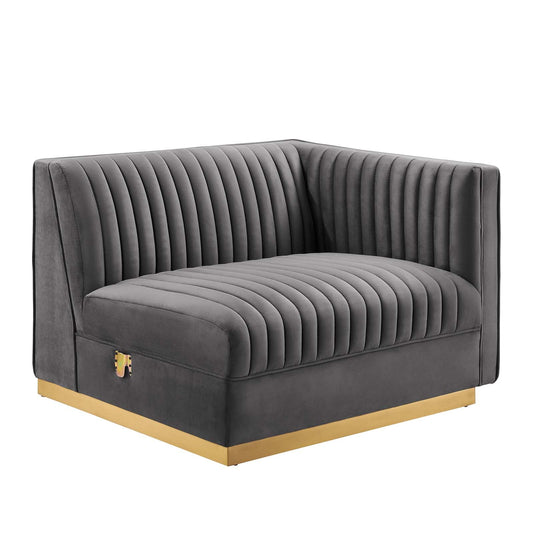 Sanguine Channel Tufted Performance Velvet Modular Sectional Sofa Right-Arm Chair By Modway - EEI-6032 | Sectional | Modishstore - 2