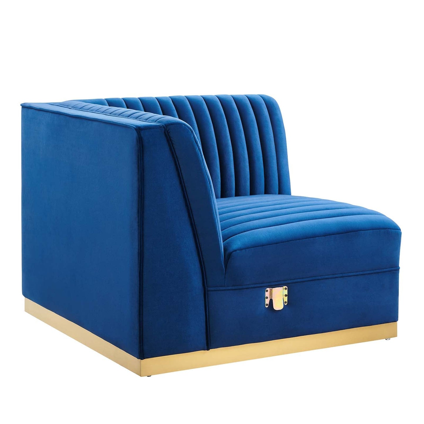 Sanguine Channel Tufted Performance Velvet Modular Sectional Sofa Right Corner Chair By Modway - EEI-6035 | Sectional | Modishstore - 3