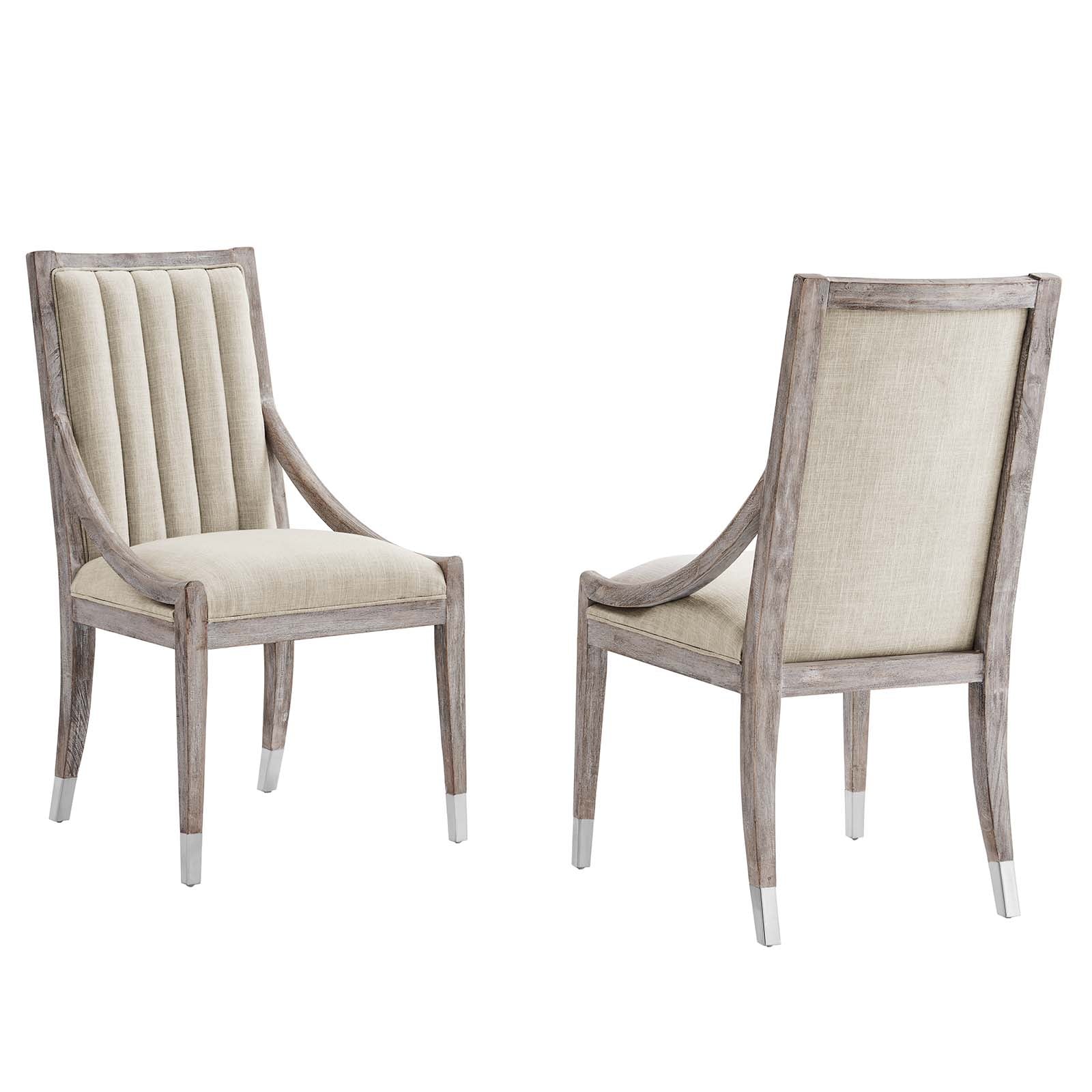 Maison French Vintage Tufted Fabric Dining Armchairs Set of 2 By Modway - EEI-6053 | Dining Chairs