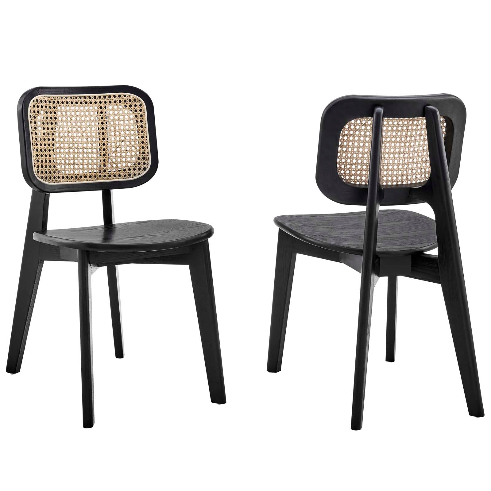 Habitat Wood Dining Side Chair Set Of 2 By Modway - EEI-6077-BLK | Dining Chairs |  Modishstore