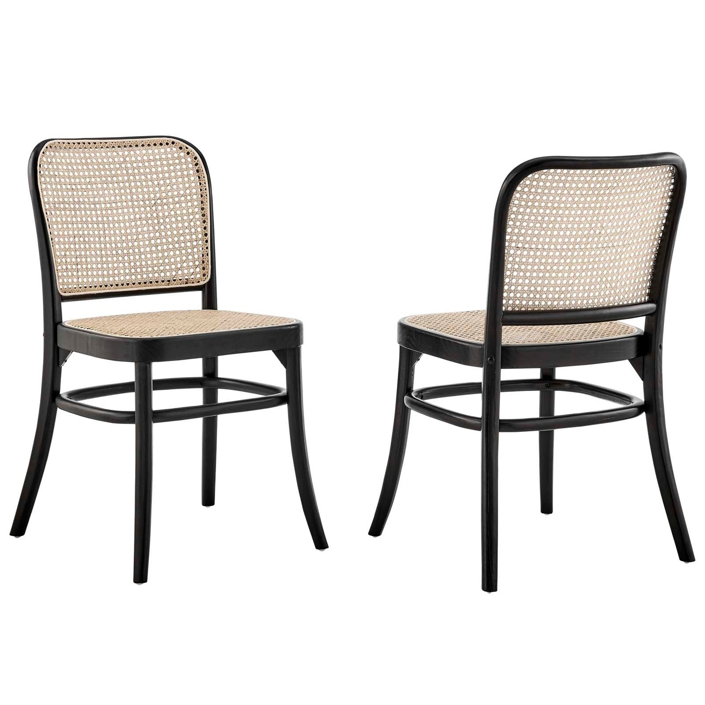 Winona Wood Dining Side Chair Set Of 2 By Modway - EEI-6078-BLK | Dining Chairs |  Modishstore
