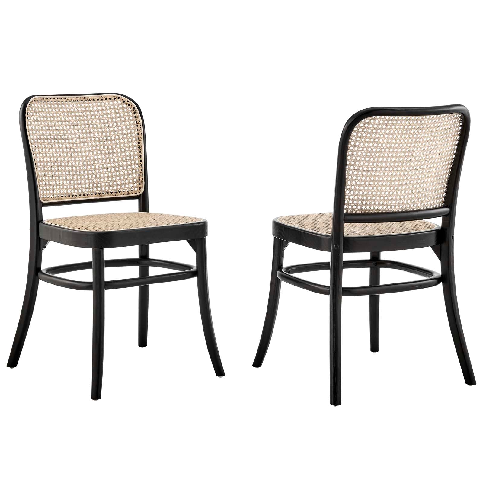 Winona Wood Dining Side Chair Set Of 2 By Modway - EEI-6078-BLK | Dining Chairs |  Modishstore