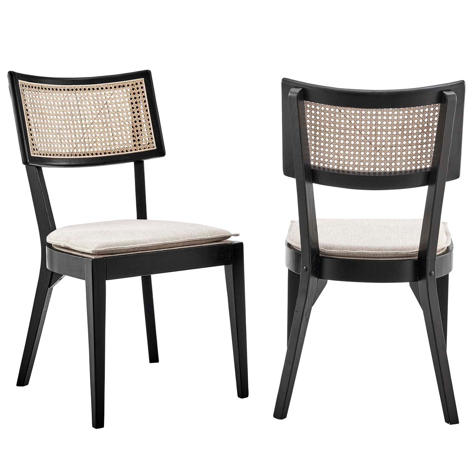Caledonia Wood Dining Chair Set Of 2 By Modway - EEI-6080-BLK-WHI | Dining Chairs |  Modishstore - 2