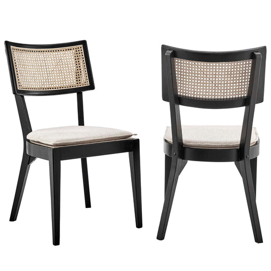 Caledonia Wood Dining Chair Set Of 2 By Modway - EEI-6080-BLK-WHI | Dining Chairs |  Modishstore - 2