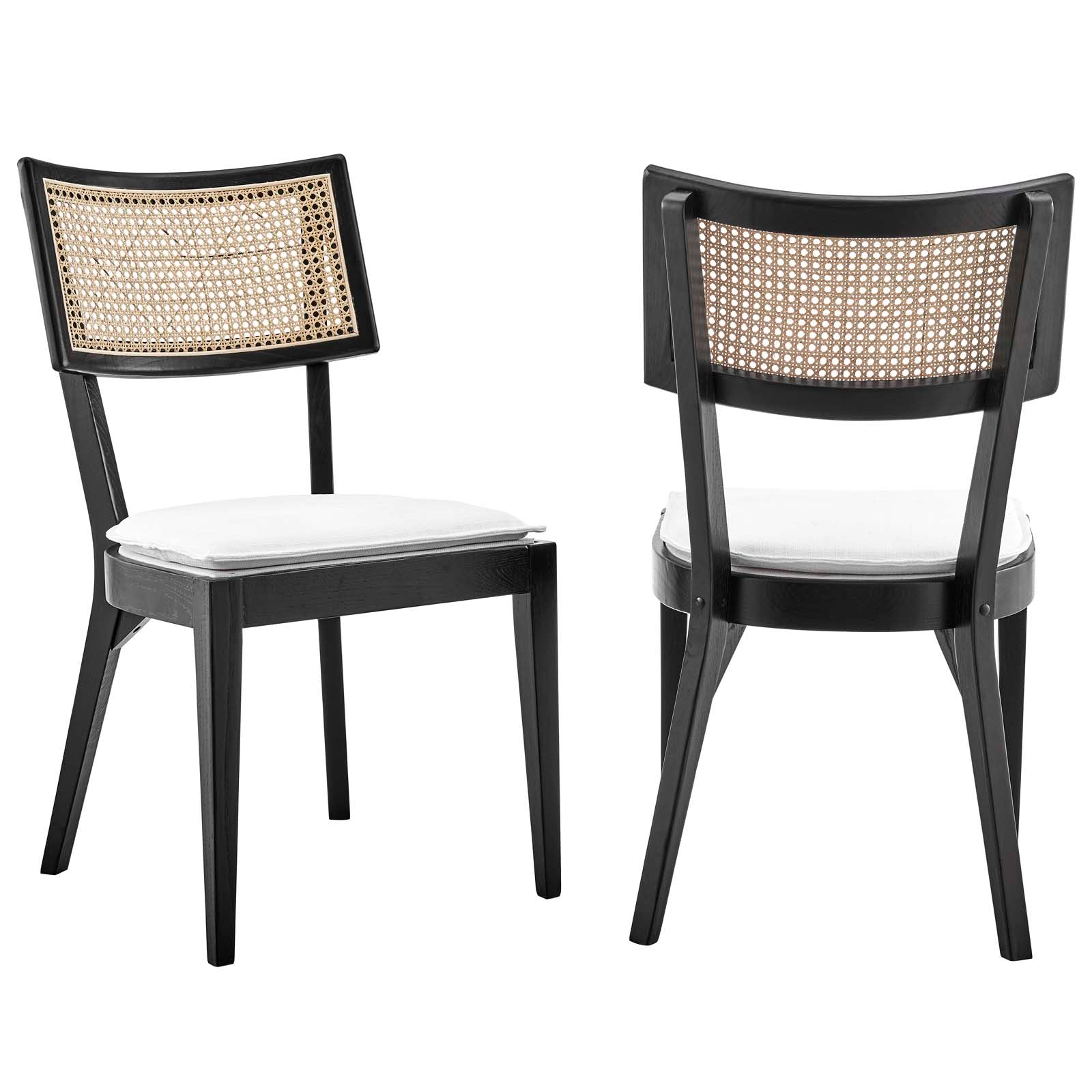Caledonia Wood Dining Chair Set Of 2 By Modway - EEI-6080-BLK-WHI | Dining Chairs |  Modishstore
