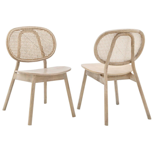 Malina Wood Dining Side Chair Set Of 2 By Modway - EEI-6081-BLK | Dining Chairs |  Modishstore - 2