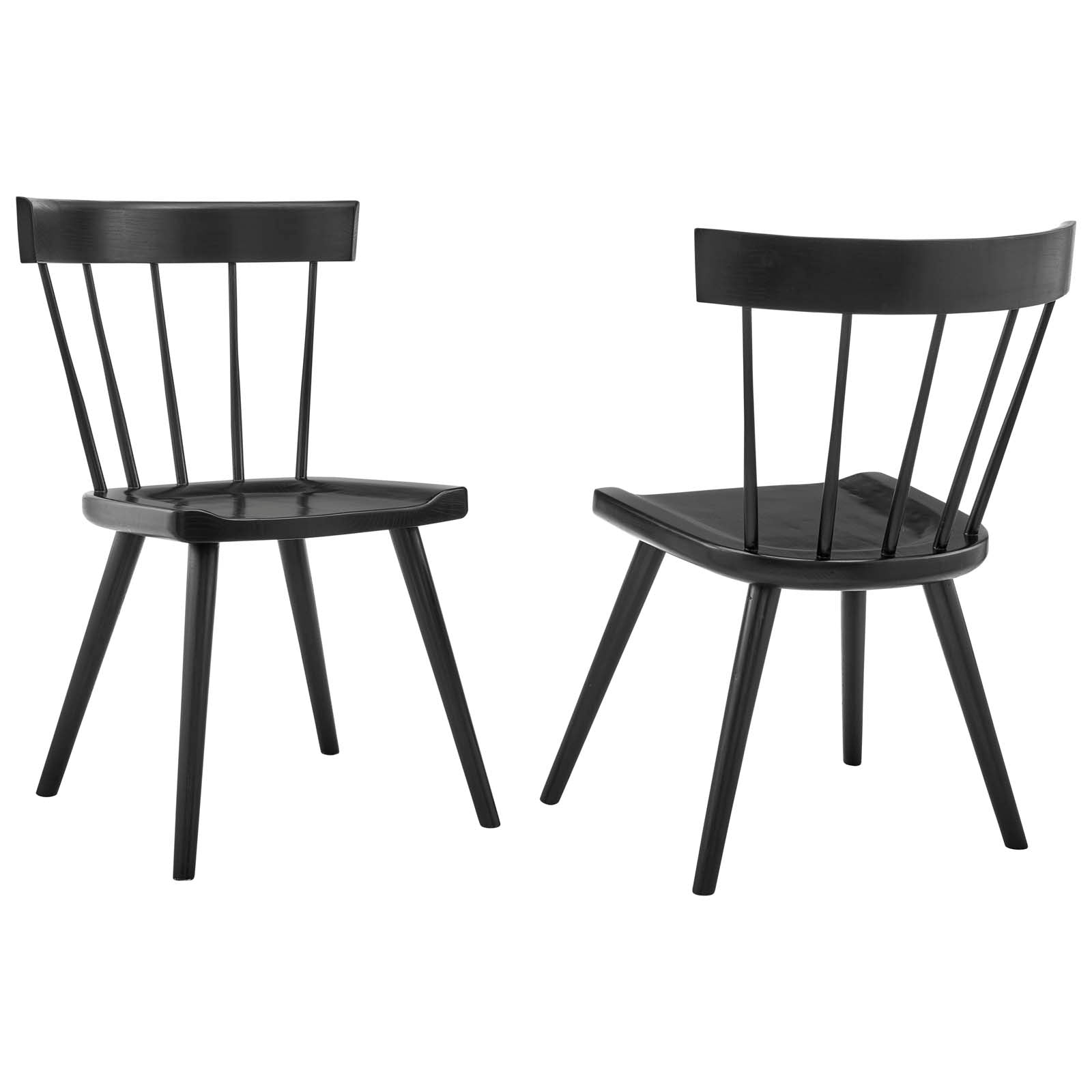 Sutter Wood Dining Side Chair Set Of 2 By Modway - EEI-6082-BLK | Dining Chairs |  Modishstore