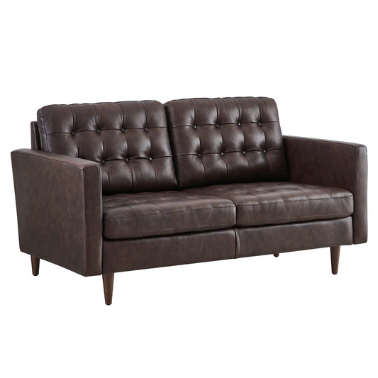 Exalt Tufted Vegan Leather Loveseat By Modway - EEI-6100 | Loveseats