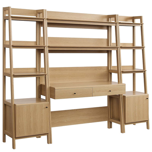 Bixby 3-Piece Wood Office Desk and Bookshelf By Modway - EEI-6114 | Bookcases