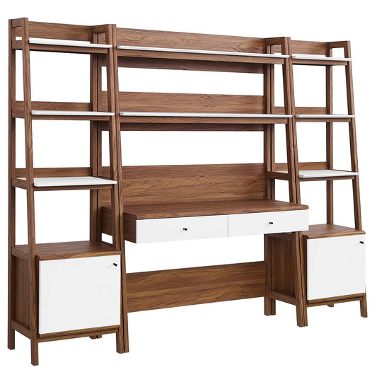 Bixby 3-Piece Wood Office Desk and Bookshelf By Modway - EEI-6114 | Bookcases - 3