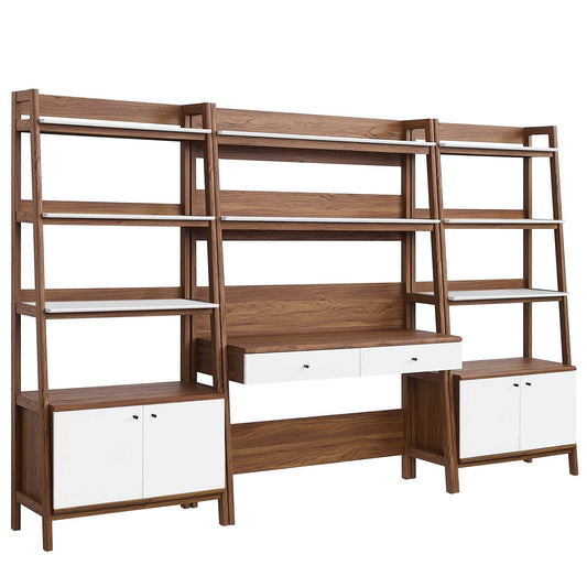 Bixby 3-Piece Wood Office Desk and Bookshelf By Modway - EEI-6115 | Bookcases - 3