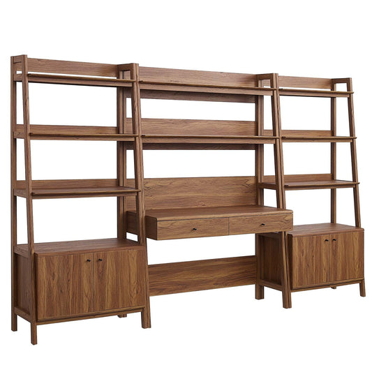 Bixby 3-Piece Wood Office Desk and Bookshelf By Modway - EEI-6115 | Bookcases - 2