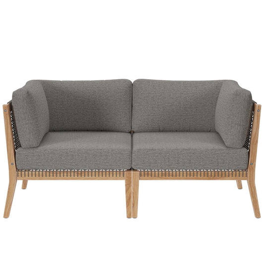 Clearwater Outdoor Patio Teak Wood Loveseat By Modway - EEI-6119 | Outdoor Sofas, Loveseats & Sectionals