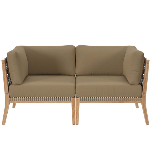 Clearwater Outdoor Patio Teak Wood Loveseat By Modway - EEI-6119 | Outdoor Sofas, Loveseats & Sectionals - 2