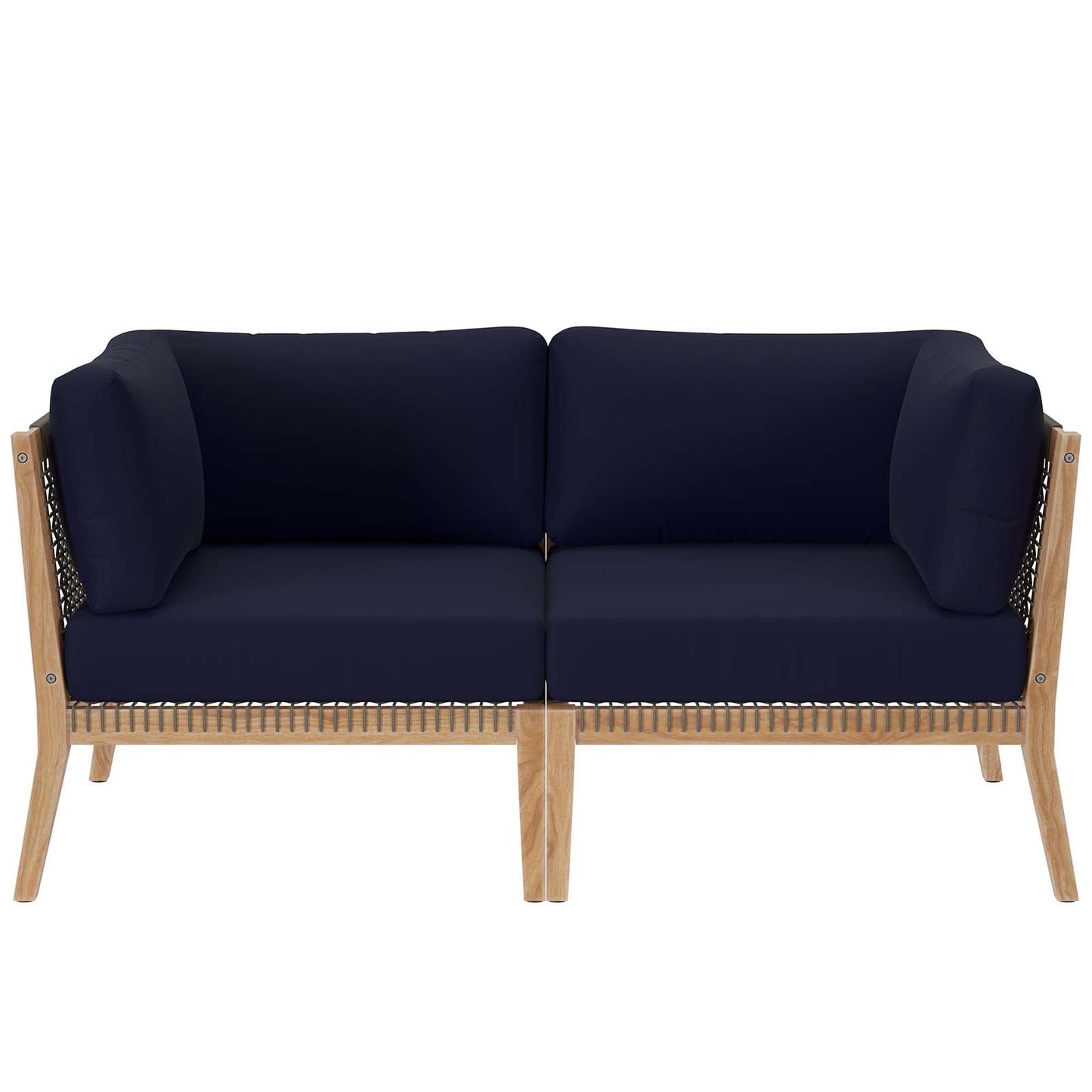 Clearwater Outdoor Patio Teak Wood Loveseat By Modway - EEI-6119 | Outdoor Sofas, Loveseats & Sectionals - 3