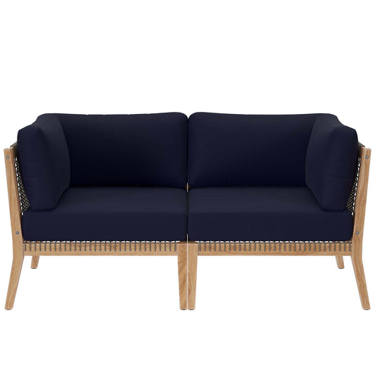 Clearwater Outdoor Patio Teak Wood Loveseat By Modway - EEI-6119 | Outdoor Sofas, Loveseats & Sectionals - 3