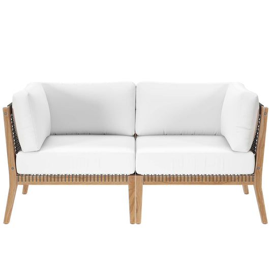 Clearwater Outdoor Patio Teak Wood Loveseat By Modway - EEI-6119 | Outdoor Sofas, Loveseats & Sectionals - 4