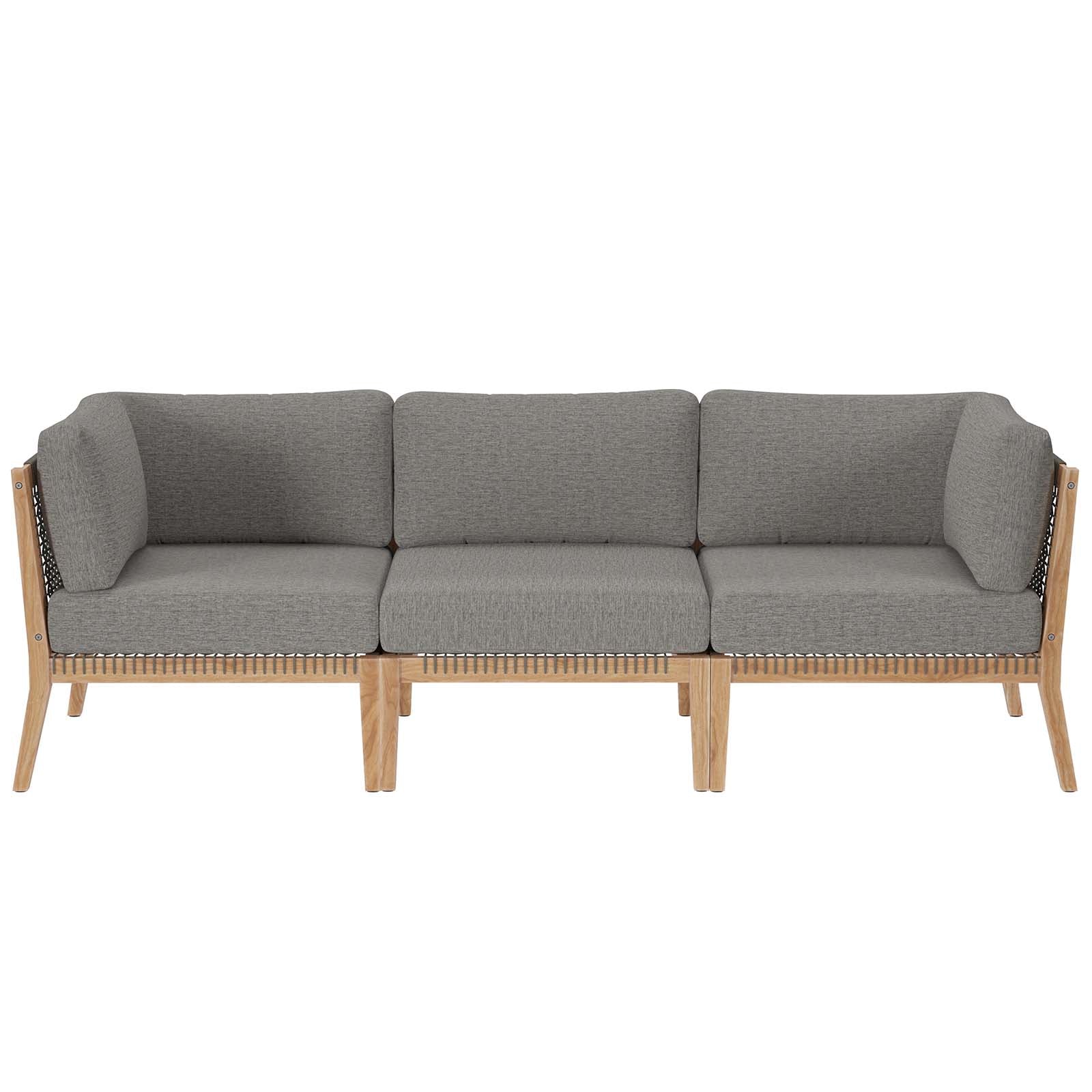 Clearwater Outdoor Patio Teak Wood Sofa By Modway - EEI-6120 | Outdoor Sofas, Loveseats & Sectionals