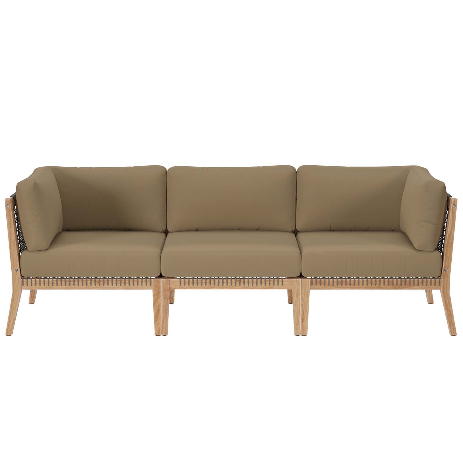 Clearwater Outdoor Patio Teak Wood Sofa By Modway - EEI-6120 | Outdoor Sofas, Loveseats & Sectionals - 2