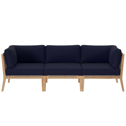 Clearwater Outdoor Patio Teak Wood Sofa By Modway - EEI-6120 | Outdoor Sofas, Loveseats & Sectionals - 3