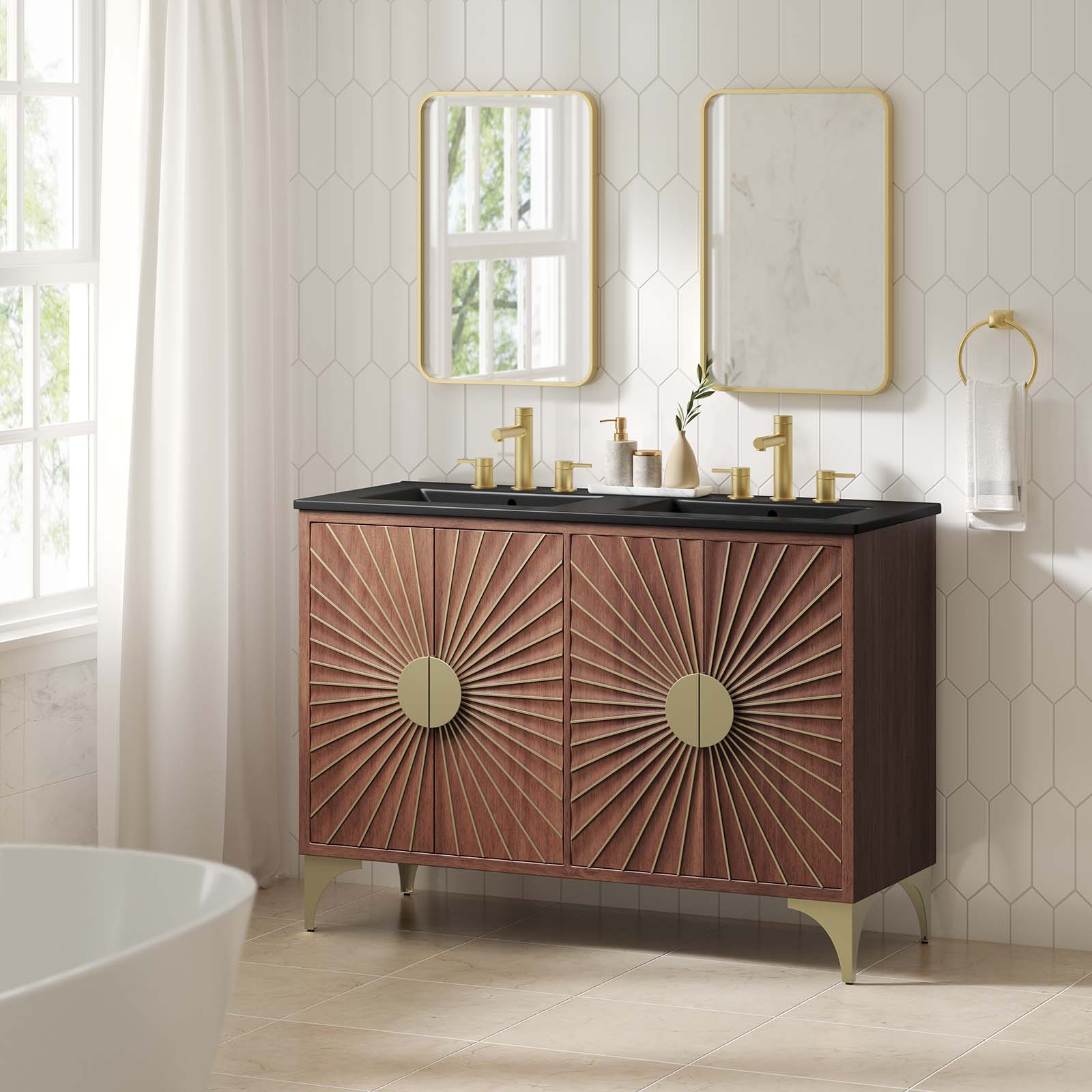 Daylight 48" Double Sink Bathroom Vanity By Modway - EEI-6308 | Bathroom Accessories